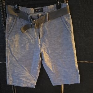 Guess Gray Flat Front Shorts with Fabric Belt